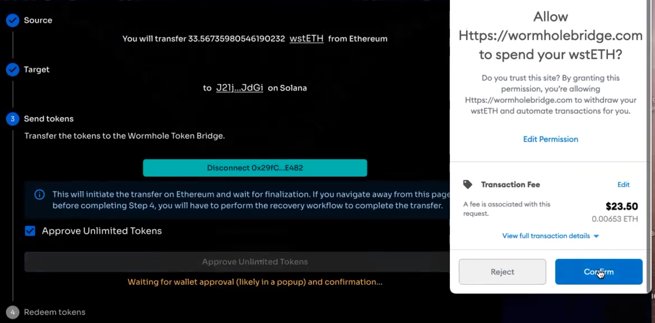 wormhole-approve-send-wallet
